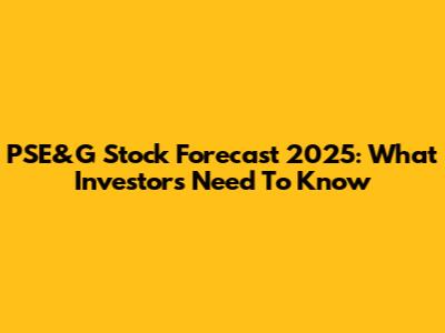 PSE&G Stock Forecast 2025: What Investors Need To Know